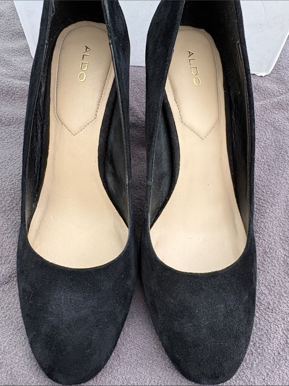 Aldo Black Suede Block Heel Pumps - Picture 6 of 6